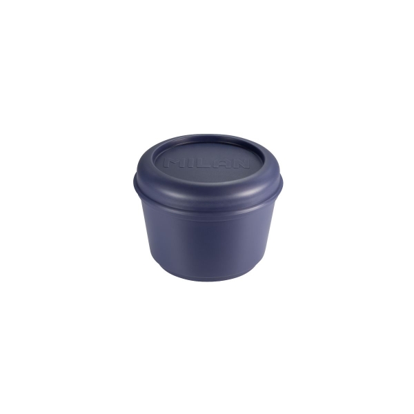 Milan Coleccion 430 Fiambrera Redonda 0.25L - Apta para Microondas, Lavavajillas y Congelador - Libre de BPA - Medidas 10 Ø x 7cm - Color Azul