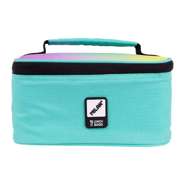 Milan Sunset Bolsa Isotermica Porta Alimentos 1,5L - Incluye 1 Recipiente para Alimentos - Interior Aislante Termico - Apertura Total - Color Turquesa
