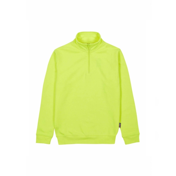 Upower Tautra Sudadera de Trabajo Confortable y Duradera - Talla M - Polialgodon Perchado, Media Cremallera, Manga Redonda, Cuello Ajustable, Proteccion DPI1 - Color Amarillo
