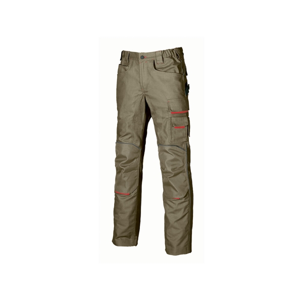 Upower Free Pantalon Multifuncional - Talla 52 - Multiples Bolsillos, Rodilleras Resistentes, Detalles Reflectantes, Costuras Triples, Proteccion DPI1, Durabilidad y Rendimiento - Color Arena