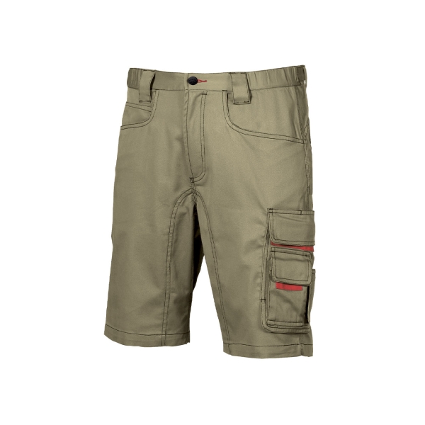 Upower Party Pantalon Corto Multifuncional - Talla 50 - Multiples Bolsillos Estrategicos, Cintura Ajustable, Costuras Reforzadas, Proteccion DPI1, Cierre de Seguridad - Color Arena