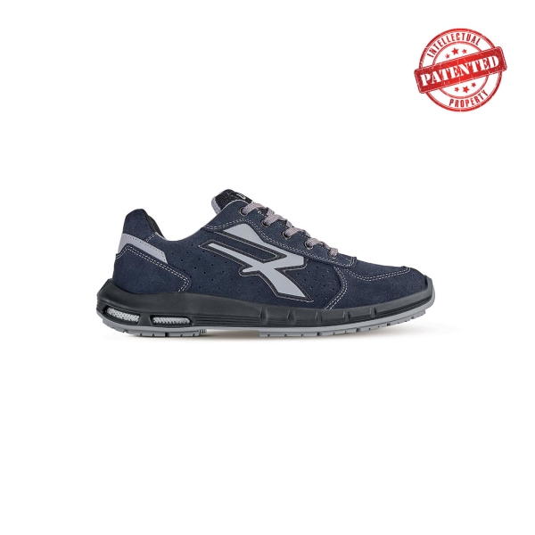 Upower Nash Plus S ESD Calzado de Seguridad Bajos - Talla 39 - Gamuza Perforada, Puntera de Aluminio, Suela Antideslizante, Inserto Anti-Fatiga, Proteccion S1PS FO SR - Color Azul Marino