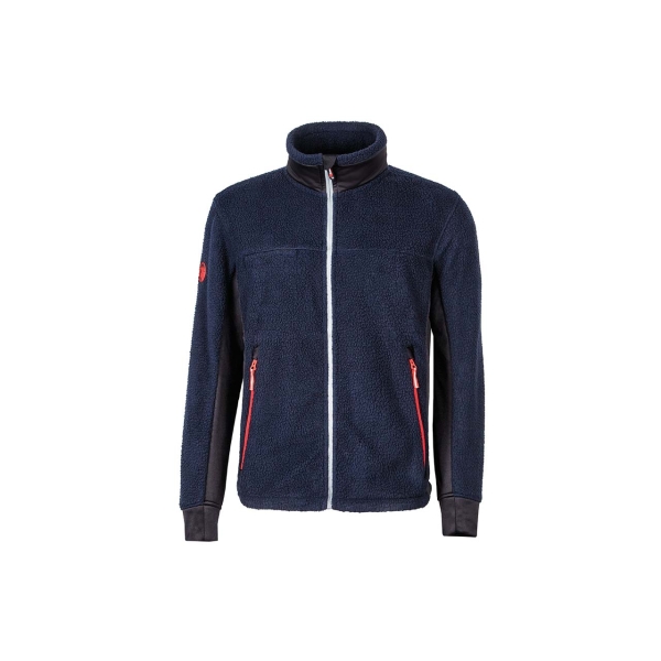 Upower Bark Chaqueta de Felpa Osito - Talla XL - Cremallera Full-Zip, Aislamiento Termico, Insertos Elastizados, Multiples Bolsillos, Proteccion DPI1 - Color Azul Marino