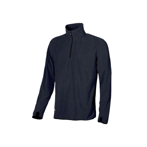 Upower Artic Sudadera Profesional con Cremallera - Talla L - Puños Microfleece con Agujero para Pulgar, Proteccion DPI1, Diseño Duradero y Confortable - Color Azul Marino