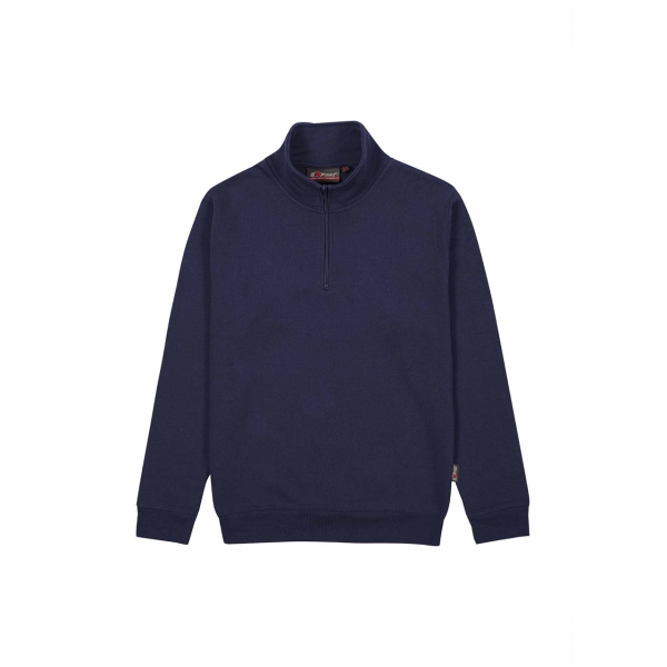 Upower Tautra Sudadera de Trabajo Confortable y Duradera - Talla 5XL - Polialgodon Perchado, Media Cremallera, Cuello Ajustable, Detalles en Canale Elastico, Proteccion DPI1 - Color Azul Marino