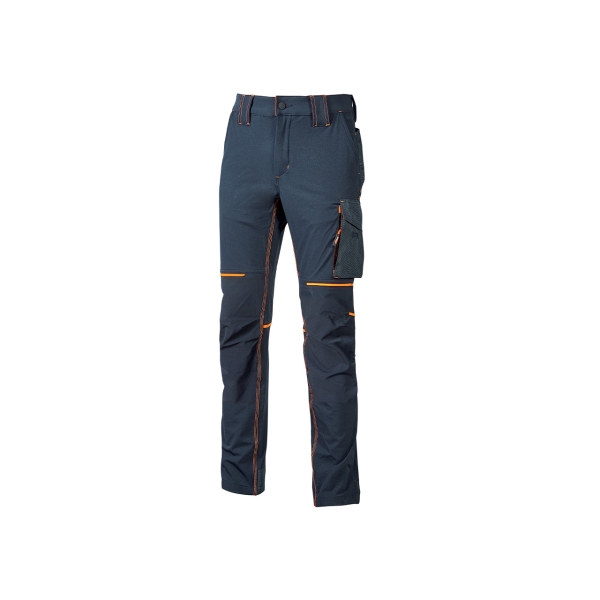 Upower World Pantalon de Tejido U-4 - Talla L - Resistente y Transpirable, Secado Rapido, Multiples Bolsillos Funcionales, Ajuste Retractil, Costuras Triples, Proteccion DPI1 - Color Azul Marino