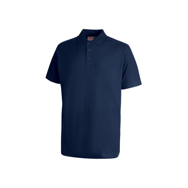 Upower Tonga Polo de Hombre de Algodon Pique - Talla 5XL - Transpirable, Cuello con 3 Botones, Acabados en Canale, Refuerzos en Cuello y Hombros, Proteccion DPI1 - Color Azul Marino