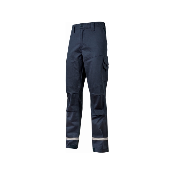 Upower Monaco Pantalones de Trabajo - Talla 4XL - Durabilidad y Comodidad, Tejido Elastico, Multiples Bolsillos, Proteccion Lumbar, Costuras Reforzadas, Detalles Reflectantes - Color Azul Oscuro Westlake