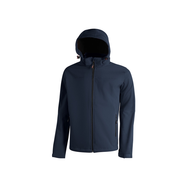 Upower Kyra Cazadora de Trabajo - Talla 5XL - Antiviento, Repelente al Agua, Capucha Desmontable, Bolsillos con Cierre, Mangas Preformadas, Elementos Reflectantes - Color Azul Oscuro Westlake