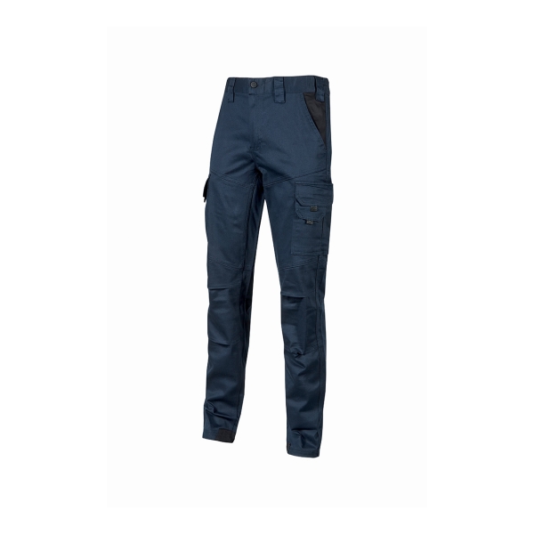 Upower Guapo Pantalones de Trabajo de Algodon Elastico - Talla 2XL - Bolsillos Multifuncionales, Cierre Resistente, Proteccion Lumbar, Rodillas Preformadas, DPI1 - Color Azul Oscuro Westlake