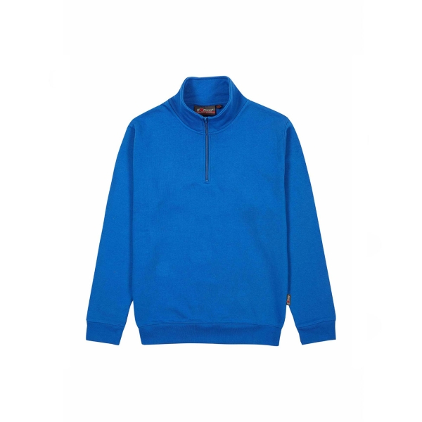 Upower Tautra Sudadera de Trabajo Confortable y Duradera - Talla L - Polialgodon Perchado, Media Cremallera, Cuello Ajustable, Detalles en Canale Elastico, Proteccion DPI1 - Color Azul Regio