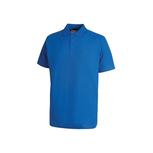 Upower Tonga Polo de Hombre de Algodon Pique - Talla L - Transpirable, Cuello con 3 Botones, Acabados en Canale, Refuerzos en Cuello y Hombros, Proteccion DPI1 - Color Azul Regio
