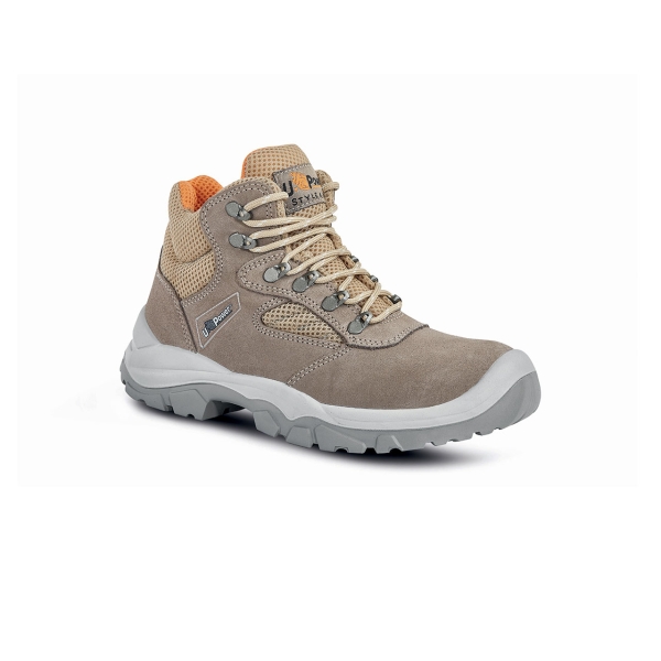 Upower Desert L Calzado de Seguridad Altos - Talla 46 - Empeine Gamuza Transpirable, Puntal Acero, Antiperforacion, Antideslizante, Lamina Ergonomica, Proteccion S1P FO SR - Color Beige