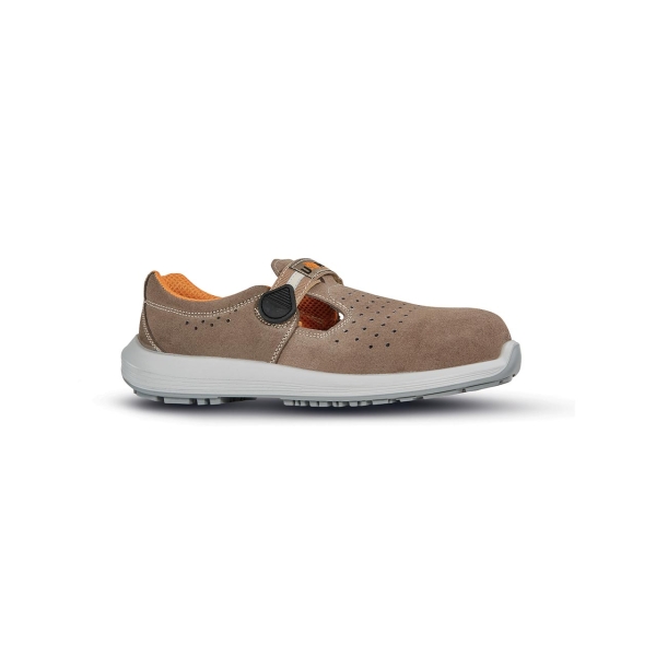 Upower Soyuz L Calzado de Seguridad Bajos - Talla 43 - Empeine Gamuza Perforado, Puntal Composite, Antiperforacion, Antideslizante, Lamina Acero Ergonomica, Proteccion S1P FO SR - Color Beige