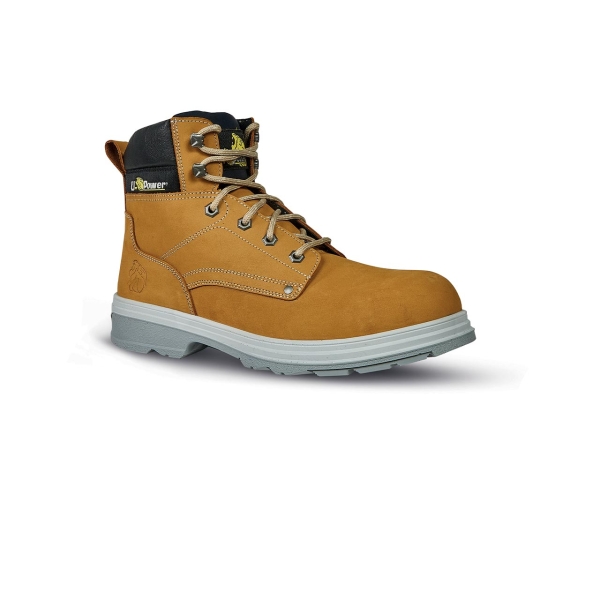 Upower Taxi L Botines de Seguridad - Talla 41 - Empeine Nubuck Hidrofugo, Puntal Composite, Antiperforacion Acero Inoxidable, Suela Antideslizante, Proteccion S3 FO SR - Color Beige
