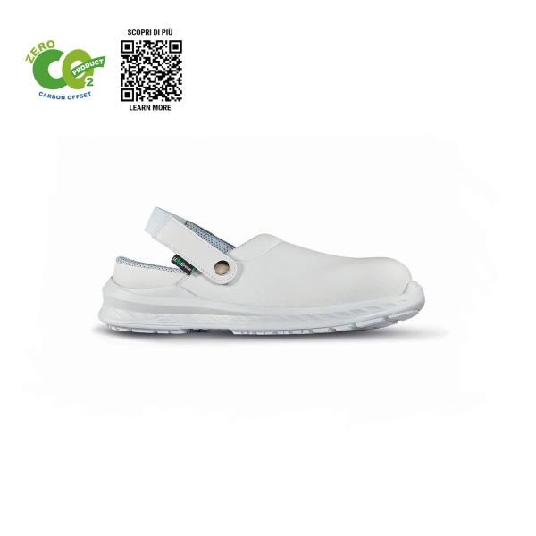 Upower Clay O ESD Calzado de Seguridad Ecologicos - Talla 42 - Puntera Ultraligera, Repelente al Agua, Plantilla Antibacteriana, Suela Antideslizante, Proteccion SB e a FO SR - Color Blanco