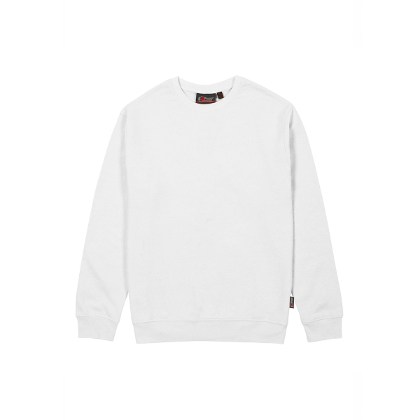 Upower Ombo Sudadera de Cuello Redondo - Talla M - Alta Calidad, Polialgodon Suave, Resistencia a Lavados, Ajuste Comodo, Detalles Elasticos, Proteccion DPI1 - Color Blanco