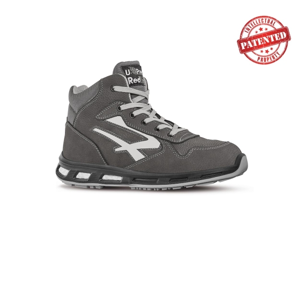 Upower Infinity S ESD Calzado de Seguridad Altos - Talla 48 - Duraderos y Ligeros, Cuero Nubuck, Puntera de Aluminio, Hidrofugos, Antiarrugas, Antideslizantes, Suela de Poliuretano, Proteccion S3S CI FO SR - Color Gris