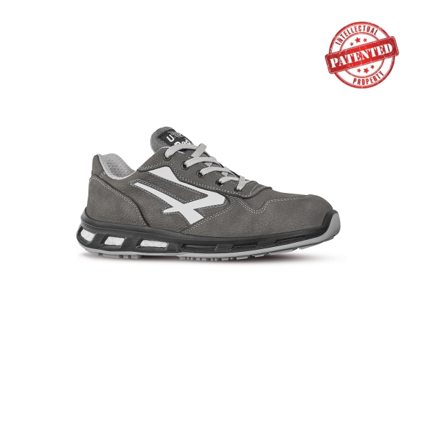 Upower Kick S ESD Calzado de Seguridad Bajos - Talla 37 - Cuero Nubuck Resistente, Puntera de Aluminio, Hidrofugos, Antiarrugas, Antideslizantes, Suela de Poliuretano, Proteccion S3S CI FO SR - Color Gris
