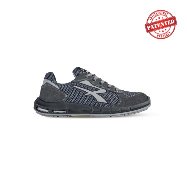 Upower Draco Plus S ESD Calzado de Seguridad Bajos - Talla 43 - Comodidad y Ligereza, Parte Superior de Nailon y Gamuza, Puntera de Aluminio, Antideslizantes, Proteccion S1PS FO SR - Color Gris