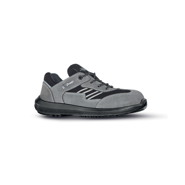 Upower California S Calzado de Seguridad Bajos - Talla 44 - Empeine en Gamuza, Ultraligeros, AirToe Composite, Antiperforacion, Antideslizante, Suela Resistente, Proteccion S1PS FO SR - Color Gris