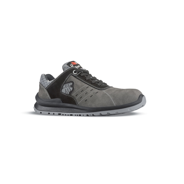 Upower Carlos S Calzado de Seguridad Bajos - Talla 46 - Empeine de Gamuza con Ventilacion, Puntal de Aluminio, Anti-Pinchazos, Antideslizante, Suela PU/PUTR, Proteccion S1PS FO SR - Color Gris