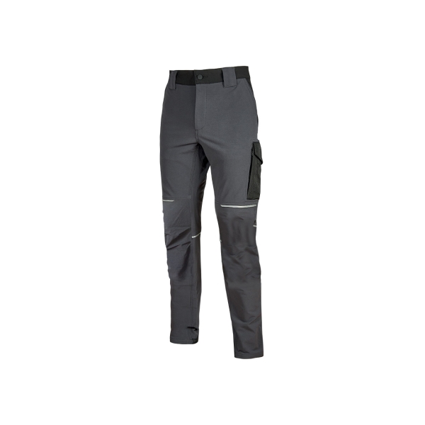 Upower World Pantalon Stretch U-4 - Talla M - Resistente y Transpirable, Secado Rapido, Multiples Bolsillos Funcionales, Ajuste Retractil, Detalles Reflectantes, Proteccion DPI1 - Color Gris Asfalto