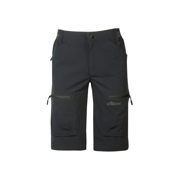 Upower Ares Pantalones Bermudas de Trabajo - Talla M - Corte Jogging, Multibolsillos, Proteccion Lumbar, Cinta Reflectante, Transpirables, Impermeables - Color Gris Asfalto