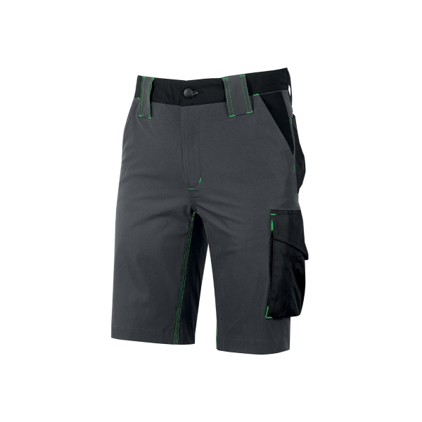 Upower Mercury Pantalon Corto de Alta Calidad - Talla S - Repelente al Agua, Transpirable, Secado Rapido, Multiples Bolsillos, Proteccion DPI1 - Color Gris Asfalto Verdoso