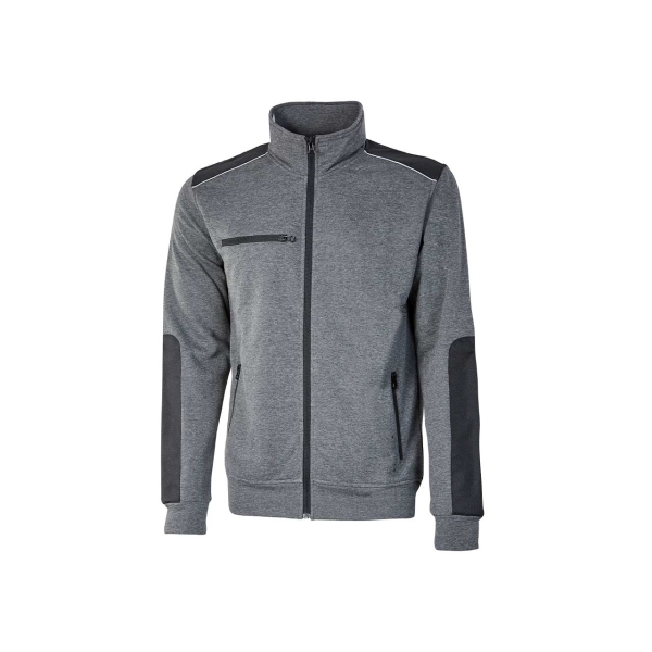 Upower Snug Sudadera Acolchada con Cremallera - Talla 3XL - Bolsillos Forrados con Cierre, Refuerzos Antiabrasion, Insertos Reflectantes, Proteccion DPI1 - Color Gris Meteorito