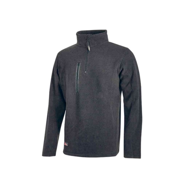 Upower Bering Sudadera de Trabajo con Medio Cremallera - Talla 4XL - Durabilidad y Confort, Proteccion DPI1, Material 100% Poliester - Color Gris Meteorito