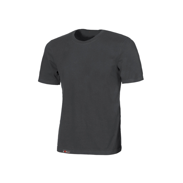 Upower Linear Camiseta Basica de Algodon - Talla 4XL - Estructura Tubular sin Costuras, Cuello Acanalado, Proteccion DPI1, Lotes de 5 o 30 Unidades - Color Gris Meteorito
