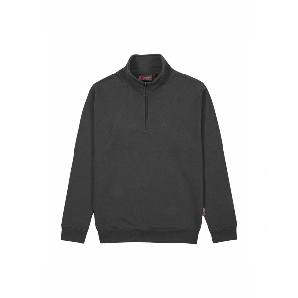 Upower Tautra Sudadera de Trabajo Confortable y Duradera - Talla M - Polialgodon Perchado, Media Cremallera, Cuello Ajustable, Canale Elastico, Proteccion DPI1 - Color Gris Meteorito