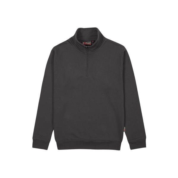 Upower Maui Sudadera con Media Cremallera - Talla L - French Terry, Transpirable, Duradera, Puños y Dobladillo Elasticos, Mangas Ranglan, Costuras Pespunteadas - Color Gris Meteorito