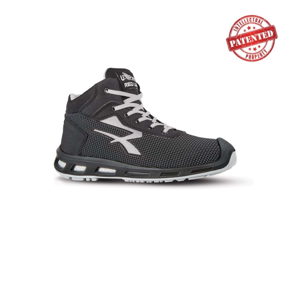 Upower Stego S ESD Calzado de Seguridad - Talla 45 - Puntera AirToe Aluminium, Antipinchazos, Parte Superior Repelente al Agua, Suela Infinergy, Proteccion S3S CI FO SR - Color Gris Oscuro