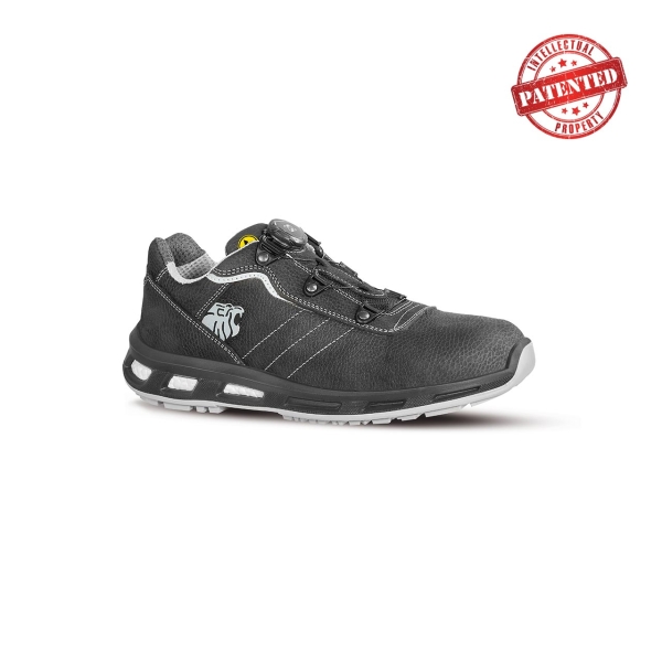 Upower Face S ESD Calzado de Seguridad Bajos - Talla 40 - Cuero Nubuck, Puntera de Aluminio, Hidrofugos, Antiarrugas, Antideslizantes, Suela PU/PU, Proteccion S3S CI FO SR - Color Gris Oscuro