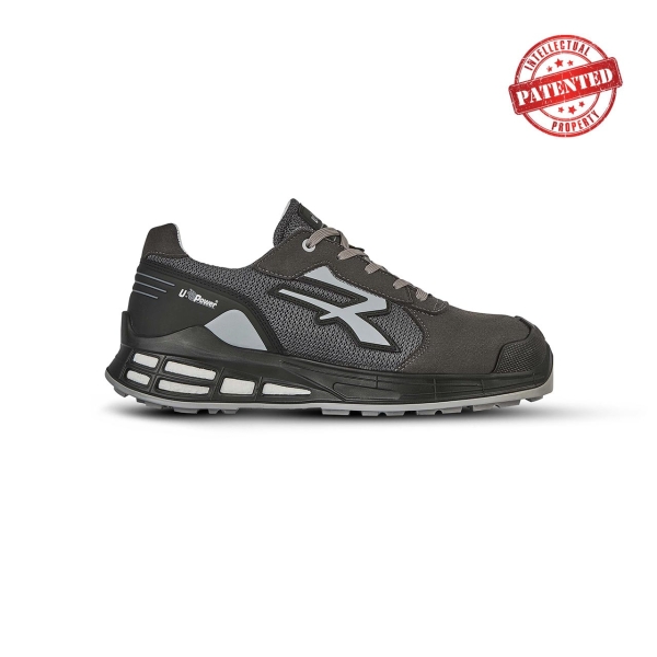Upower Icarus S ESD Calzado de Seguridad Bajo - Talla 35 - Empeine Transpirable, Puntera AirToe Aluminium, Sistema Antiperforacion, Retorno de Energia Infinergy, Proteccion S1PS FO SR - Color Gris Oscuro