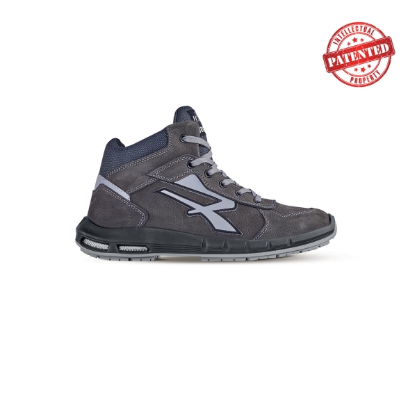 Upower Merak Plus S ESD Calzado de Seguridad Altos - Talla 44 - Cuero Nubuck Resistente, Puntera de Aluminio, Hidrofugos, Antiarrugas, Suela Antideslizante, Proteccion S3S CI FO SR - Color Gris Oscuro