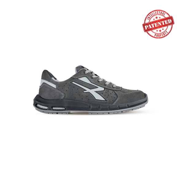 Upower Rigel Plus S ESD Calzado de Seguridad Bajos - Talla 45 - Gamuza Perforada, Puntera de Aluminio, Suela Antideslizante, Inserto Anti-Fatiga, Proteccion S1PS FO SR - Color Gris Oscuro