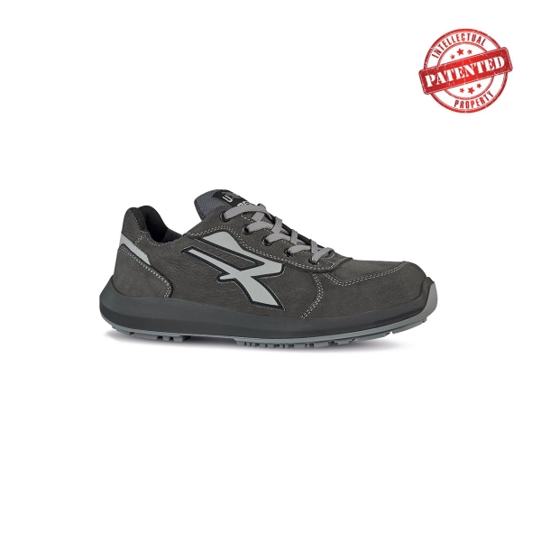 Upower Avion S ESD Calzado de Seguridad Altos - Talla 38 - Cuero Nubuck Resistente, Puntera de Aluminio, Hidrofugos, Antiarrugas, Antideslizantes, Suela PU/PU High Rebound, Proteccion S3S CI FO SR - Color Gris Oscuro