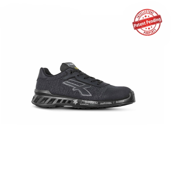 Upower Scott S ESD Calzado de Seguridad Bajos - Talla 45 - Nylon Ultra-Transpirable, Pelicula Anti-Abrasion, Suela Antideslizante, Puntera AirToe Aluminio, Plantilla Antiperforacion, Proteccion S1PS FO SR - Color Gris Oscuro