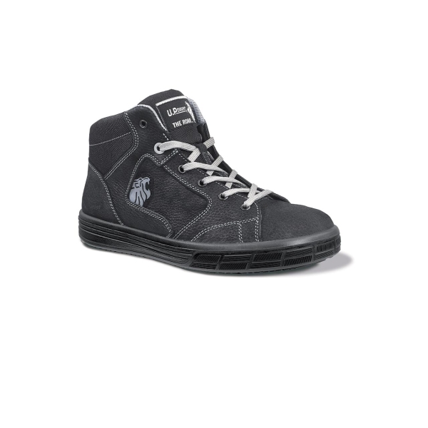 Upower Lion S Calzado de Seguridad Altos - Talla 42 - Cuero Nubuck Natural Hidrofugo, Puntal de Aluminio Resistente, Suelas Antideslizantes, Proteccion S3S FO SR - Color Gris Oscuro