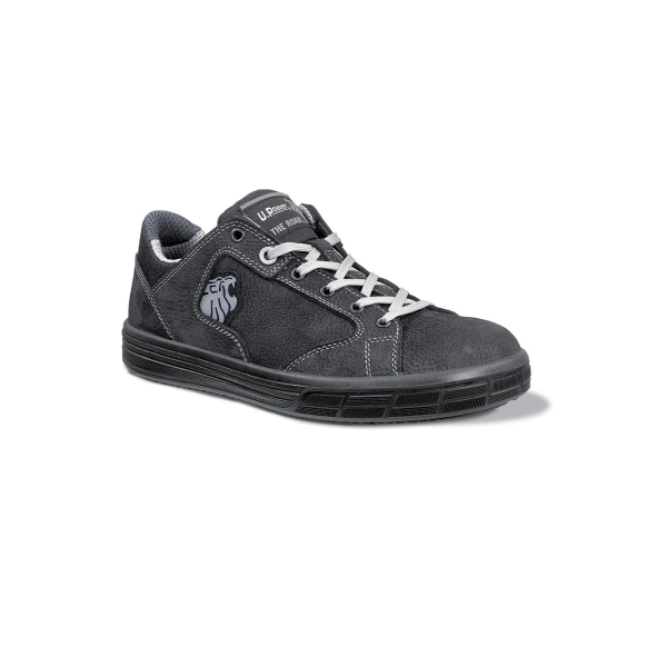 Upower King S Calzado de Seguridad Bajos - Talla 47 - Cuero Nubuck Natural, Resistente al Agua y Manchas, Puntal de Aluminio Antipinchazos, Suelas Antideslizantes, Proteccion S3S FO SR - Color Gris Oscuro