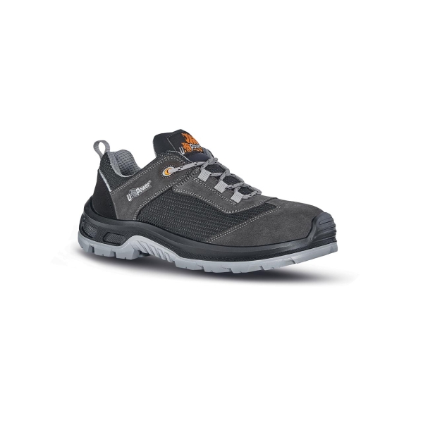 Upower Twister S Calzado de Seguridad - Talla 45 - Empeine Gamuza y Malla Transpirable, Puntal Compuesto, Antiperforacion, Antideslizante, Suela Doble Densidad, Proteccion S1PS FO SR - Color Gris Oscuro