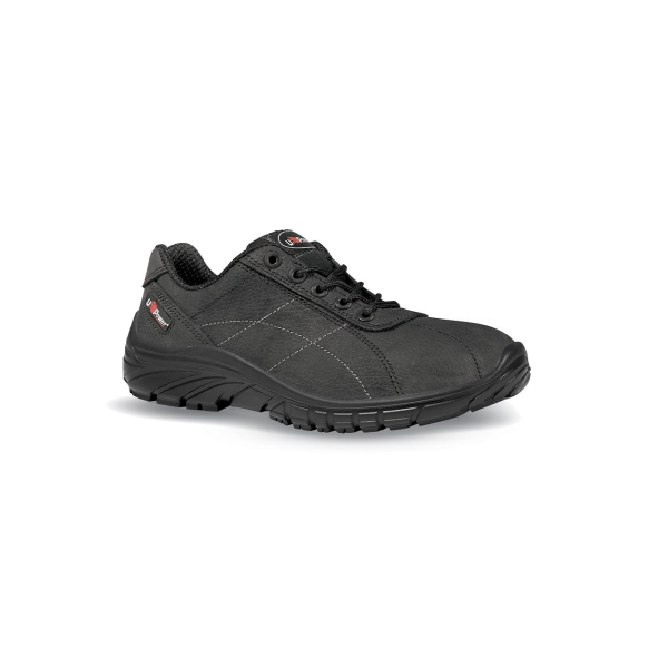 Upower Tonic Grip O Calzado de Seguridad Bajos - Talla 47 - Piel Nubuck Hidrofugo, Puntal Golia 0 Joule, Antiestaticos, Resistentes a Hidrocarburos, Suela Antideslizante PU/PU, Proteccion 02 FO SR - Color Gris Oscuro