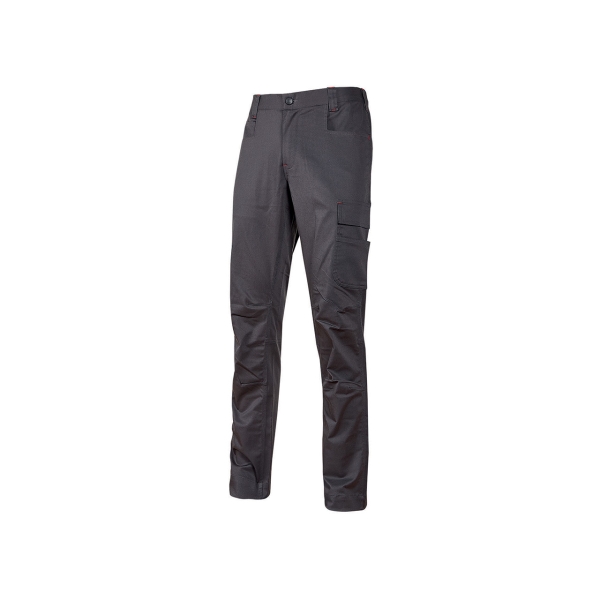Upower Bravo Top Winter Pantalones de Trabajo Invernales - Talla M - Algodon Elastizado, Triple Costura, Multibolsillos, Cintura Elastizada, Slim-Fit, Proteccion DPI1 - Color Gris Oscuro
