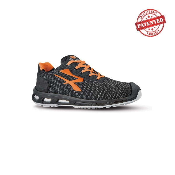 Upower Kindle S ESD Calzado de Seguridad - Talla 39 - Puntera AirToe Aluminium, Antipinchazos, Alta Resistencia a la Abrasion, Suela Infinergy, Proteccion S3S CI FO SR - Color Gris Oscuro/Naranja
