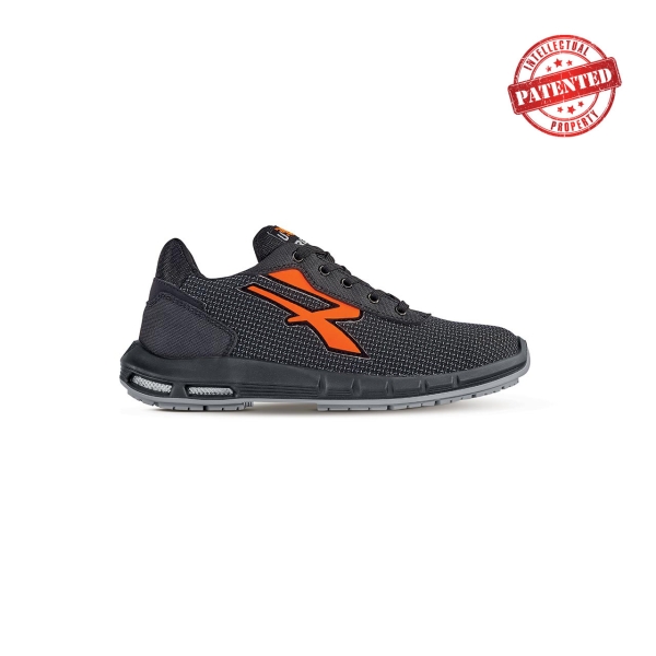 Upower Taurus Plus S ESD Calzado de Seguridad - Talla 47 - Puntera AirToe Aluminium, Sistema Antipinchazos, Alta Resistencia a la Abrasion, Suela PU/PU High Rebound, Proteccion S3S CI FO SR - Color Gris Oscuro/Naranja