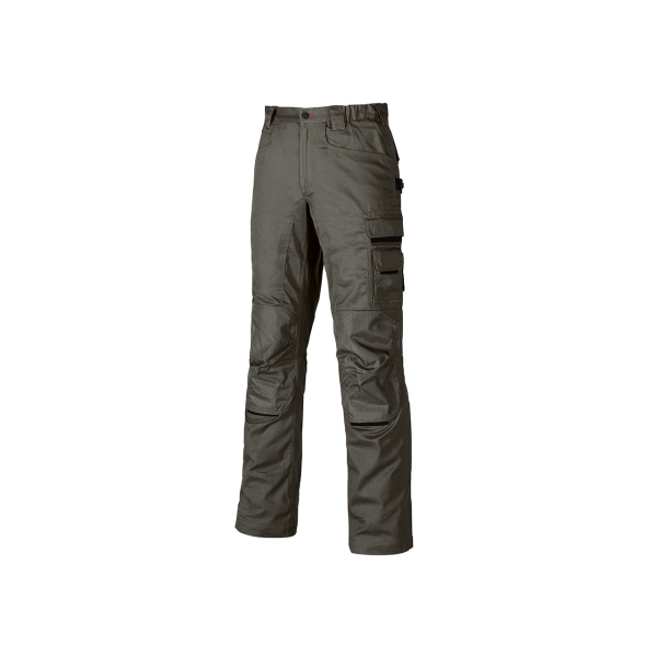 Upower Nimble Pantalon de Trabajo con Multiples Bolsillos - Talla 56 - Cintura Elastica, Costuras Triples, Proteccion DPI1, Resistente al Desgaste - Color Gris Piedra