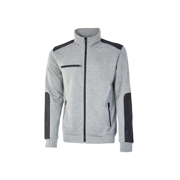 Upower Snug Sudadera Acolchada con Cremallera - Talla 2XL - Bolsillos con Cierre, Refuerzos Antiabrasion, Insertos Reflectantes, Proteccion DPI1, Costuras Reforzadas - Color Gris Plateado